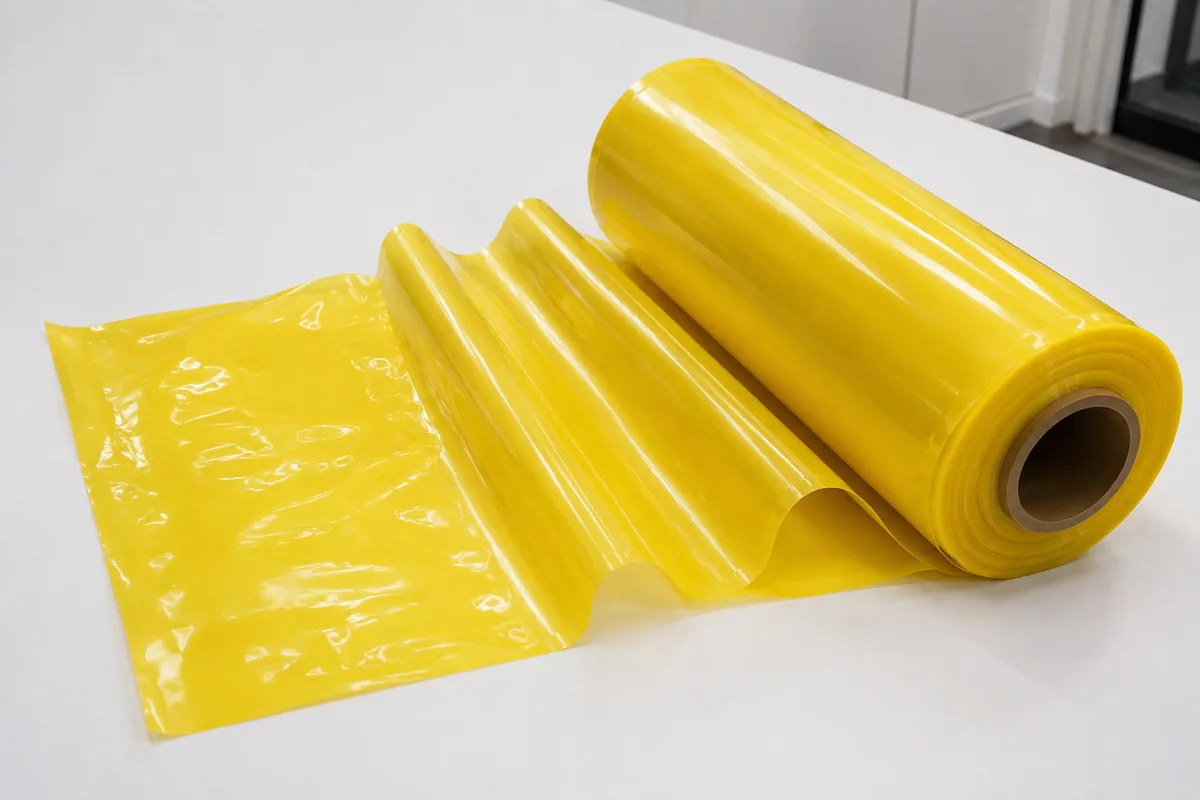 Semitubo de polietileno amarillo fabricado a medida por UCEPSA